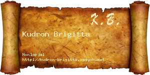 Kudron Brigitta névjegykártya